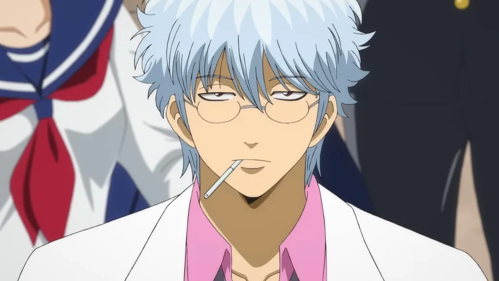 Gintama anime parody scene featuring Gintoki Sakata