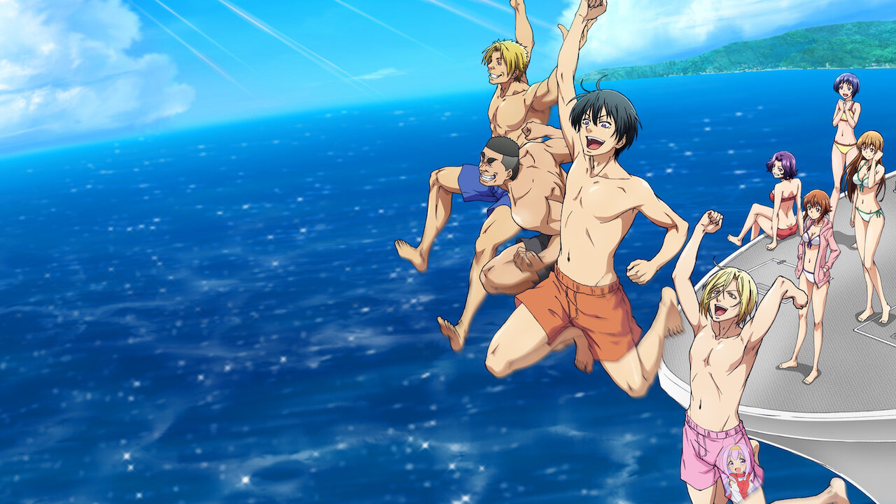 Grand Blue comedy anime showing wild college humor